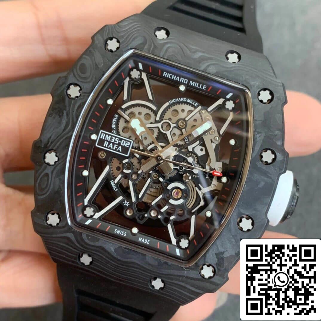 Richard Mille RM035-02 1:1 Best Edition KV Factory Carbon Fiber Black Strap