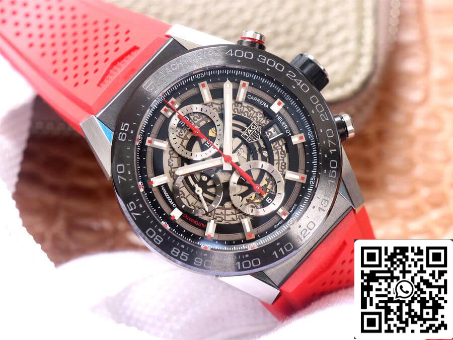 TAG Heuer Carrera CAR2A1Z.FT6050 1:1 Meilleure édition XF Factory Bracelet en caoutchouc rouge