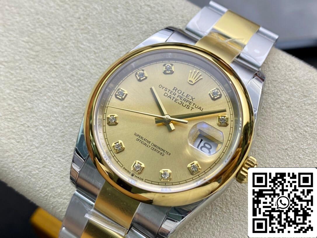 Rolex Datejust M126203-0018 1:1 Melhor Edição EW Factory Mostrador Champagne