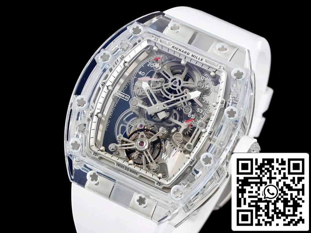 Richard Mille RM 56-01 Tourbillon 1:1 Meilleure édition RM Factory Bracelet en caoutchouc blanc