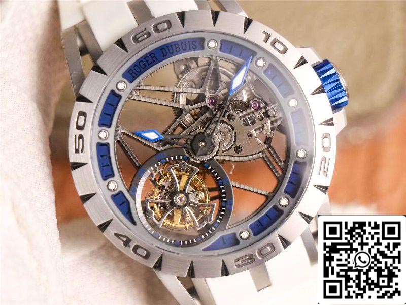 Roger Dubuis Excalibur RDDBEX0622 Tourbillon JB Factory 1:1 Meilleure édition Cadran creux bleu Suisse RD505SQ