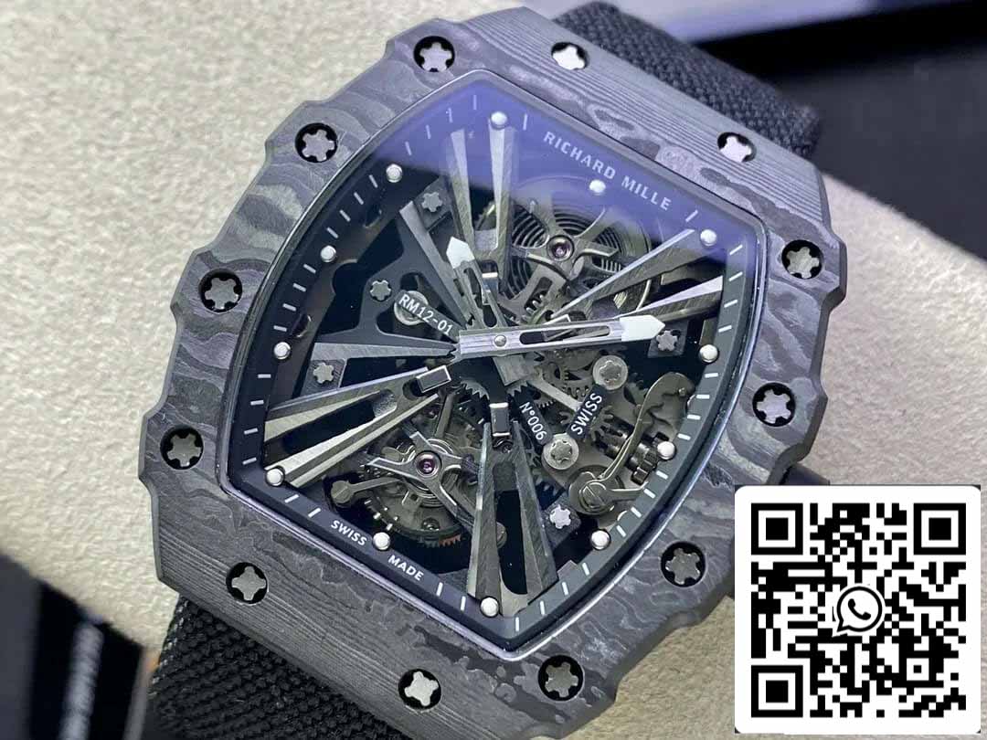 Richard Mille RM12-01 1:1 Meilleure édition RM Factory Tourbillon Cadran Squelette