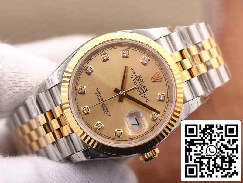 Rolex Datejust M126233-0017 1:1 Best Edition EW Factory Quadrante champagne svizzero ETA3235