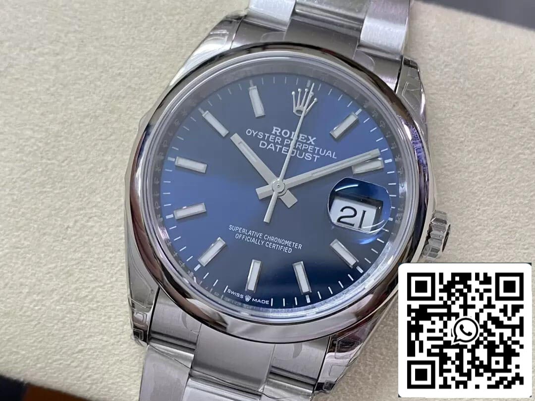 Rolex Datejust M126200-0005 36MM 1:1 Meilleure édition VS Cadran bleu d'usine