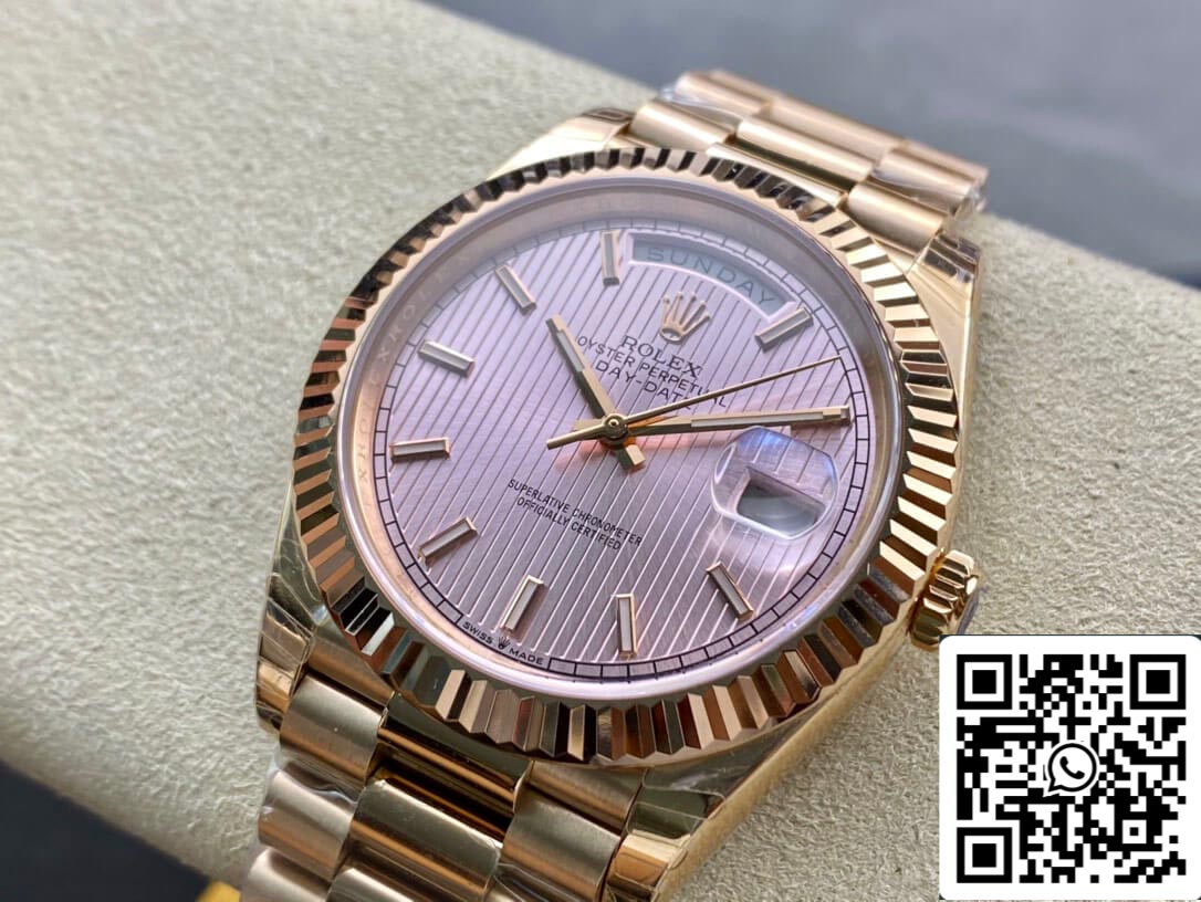 Rolex Day Date M228235-0005 1:1 Melhor Edição EW Factory Rose Gold