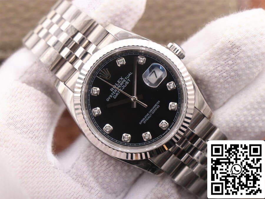 Rolex Datejust M126234-0027 1:1 Melhor Edição EW Factory Mostrador Preto