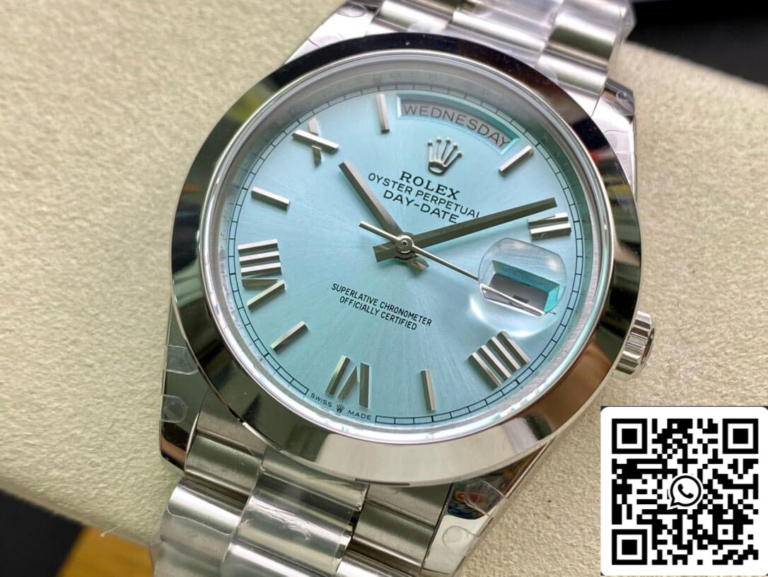 Rolex Day Date M228206-0044 1:1 Melhor Edição EW Factory Ice Blue Dial