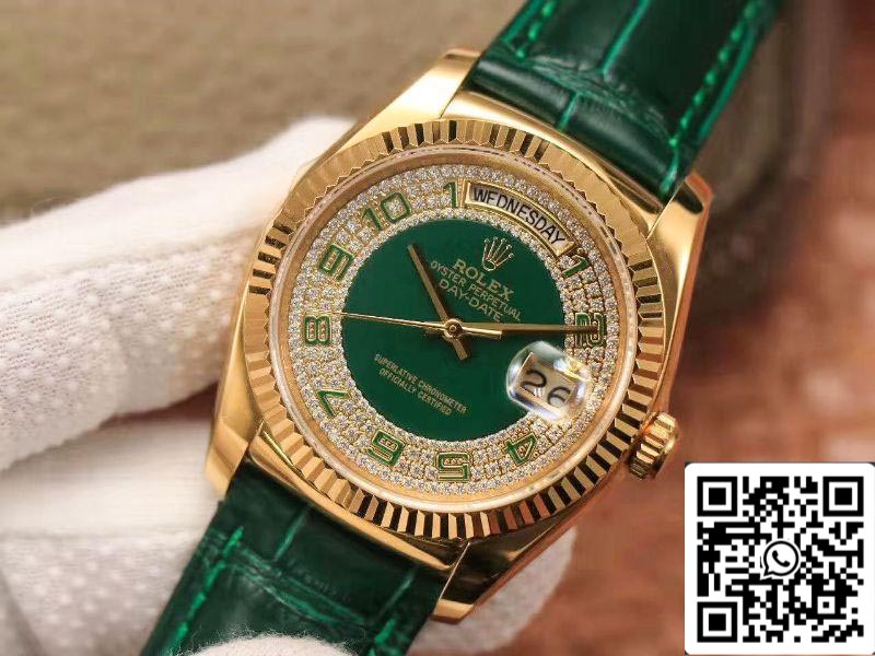 Rolex Day-Date 118138 1:1 Best Edition green dial with diamonds Swiss ETA2836