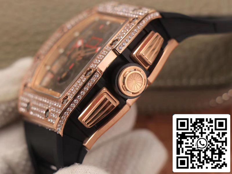 Richard Mille RM011 RG/5423 1:1 Meilleure édition KV Factory Mouvement suisse en or rose et diamant