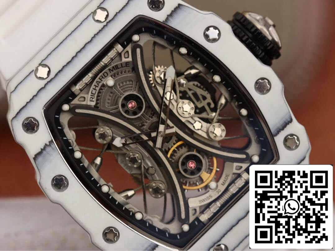 Richard Mille RM53-01 1:1 Meilleure édition KV Factory Blanc TPT Fibre de carbone