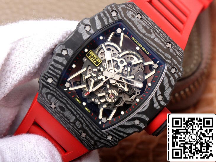 Richard Mille RM35-02 1:1 Melhor Edição ZF Factory Pulseira de Borracha Vermelha