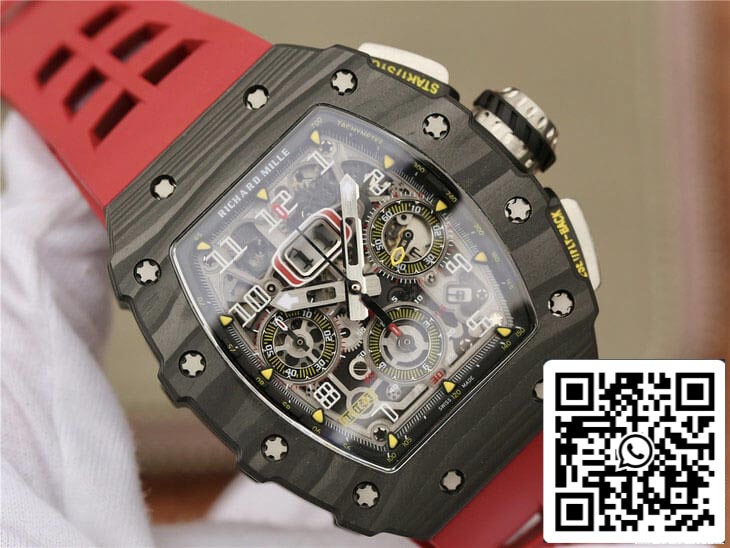 Richard Mille RM11-03 1:1 Meilleure édition KV Factory Bracelet rouge en fibre de carbone