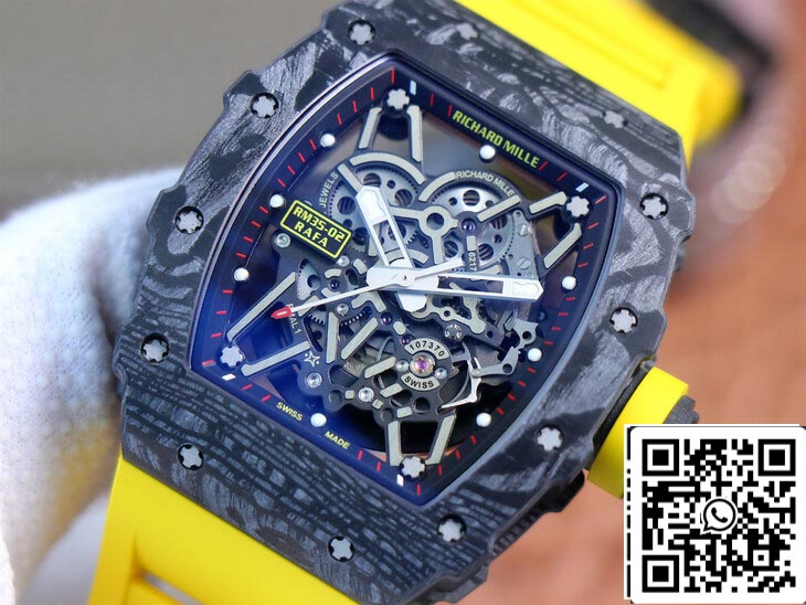 Richard Mille RM35-02 1:1 Melhor Edição ZF Factory pulseira de borracha amarela