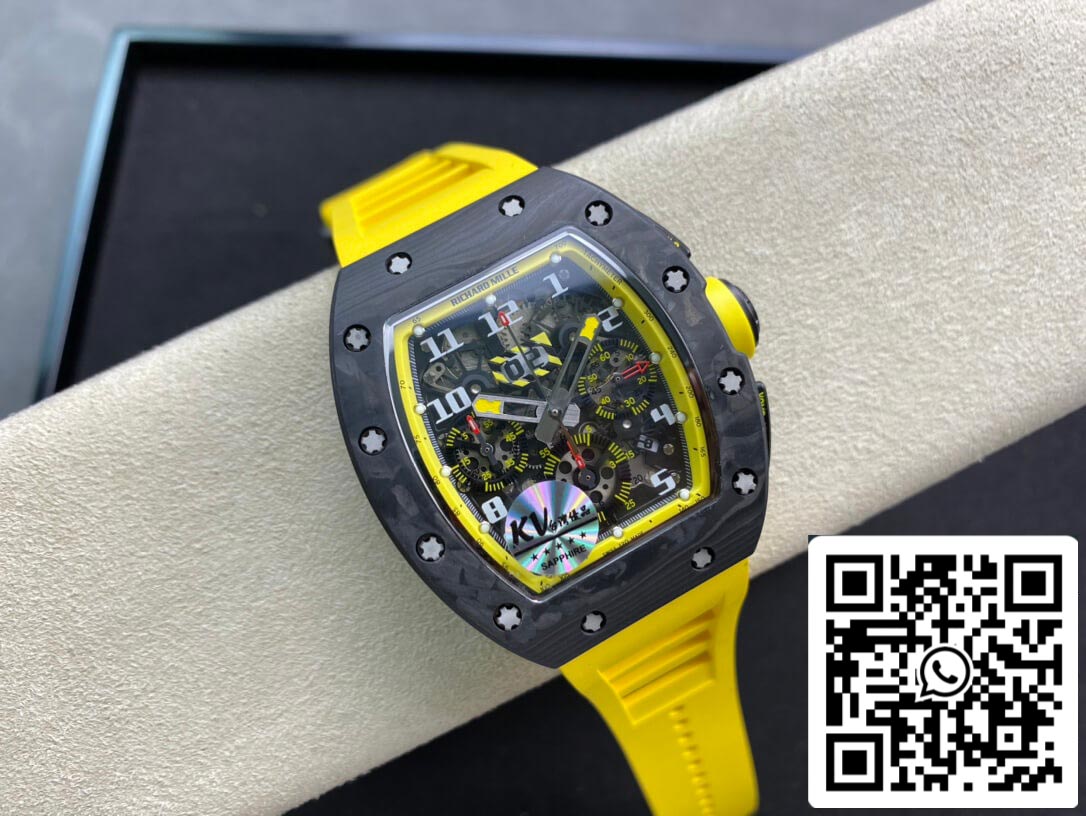 Richard Mille RM-011 1:1 Mejor Edición KV Factory Correa Amarilla