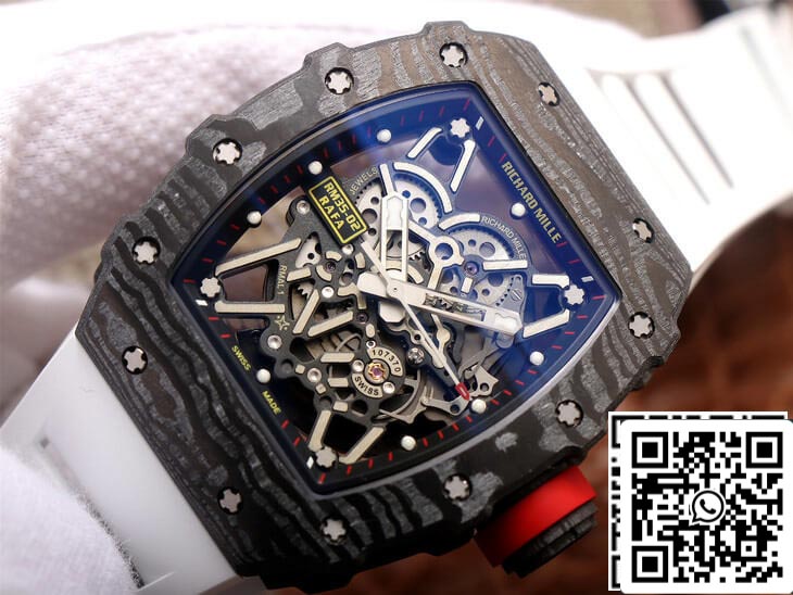 Richard Mille RM35-02 1:1 Melhor Edição ZF Factory Pulseira de Borracha Branca