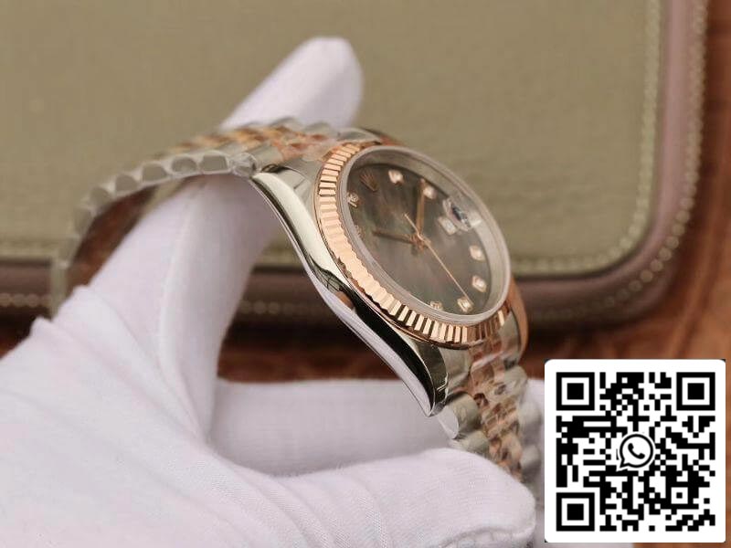 Rolex Datejust 36 mm GM Factory 1:1 Best Edition graues Zifferblatt Diamantmarkierungen 18 Karat Gold umwickelt Schweizer ETA3135