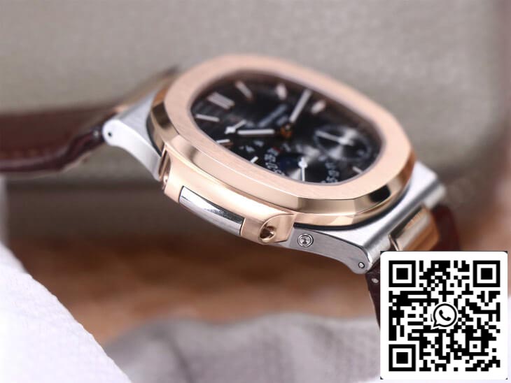 Patek Philippe Nautilus 5712GR-001 1:1 Best Edition PF Factory Rose Gold Leather Belt