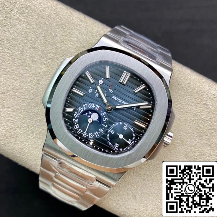 Patek Philippe Nautilus 5712/1A-001 40MM 1:1 Meilleure édition PPF Factory Cadran bleu foncé Bracelet en acier inoxydable