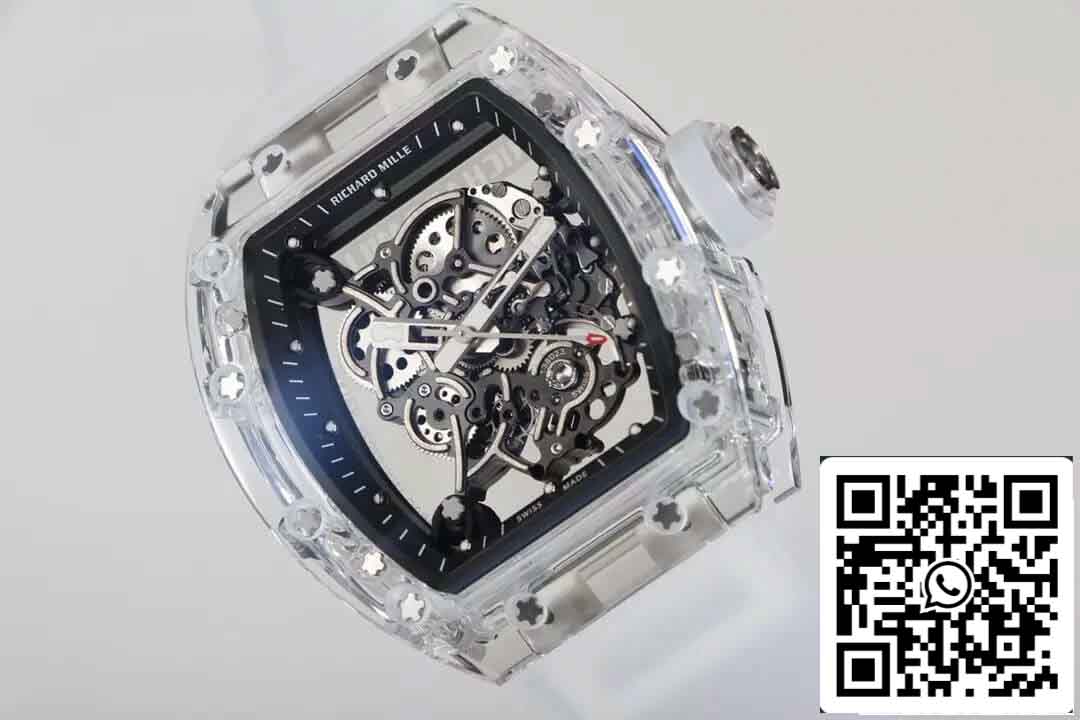 Réplique Richard Mille RM055 Meilleure édition RM Factory Cadran squelette transparent