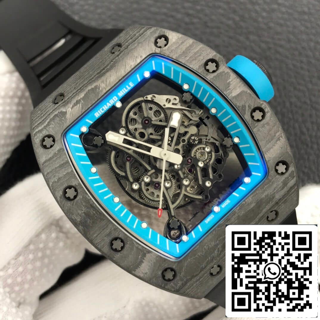 Richard Mille RM055 1:1 Melhor Edição ZF Factory Caixa de Fibra de Carbono