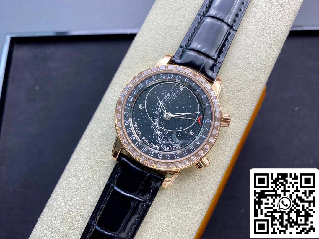 Patek Philippe Grand Complications 6104R-001 1:1 Melhor Edição AI Factory Sky Moon Mostrador Preto