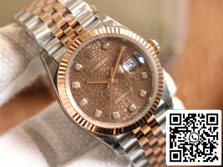 Rolex Datejust M126231-0025 1:1 Meilleure édition EW Factory Cadran couleur chocolat or rose