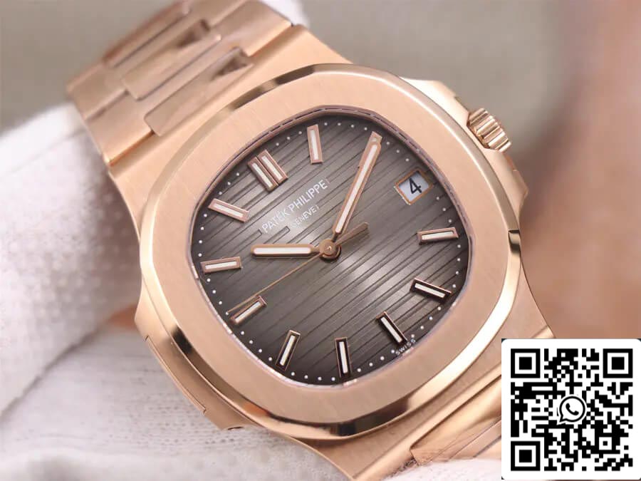 Patek Philippe Nautilus 5711/1R-001 1:1 Meilleure édition PPF Factory V4 Or rose Cadran marron Suisse ETA324