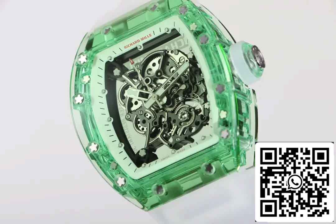 Réplica Richard Mille RM055 Mejor Edición 1:1 RM Factory Esqueleto Verde Dial