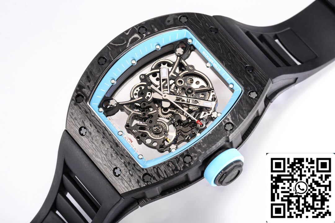 Richard Mille RM055 NTPT 1:1 Meilleure édition BBR Factory Bracelet en caoutchouc noir