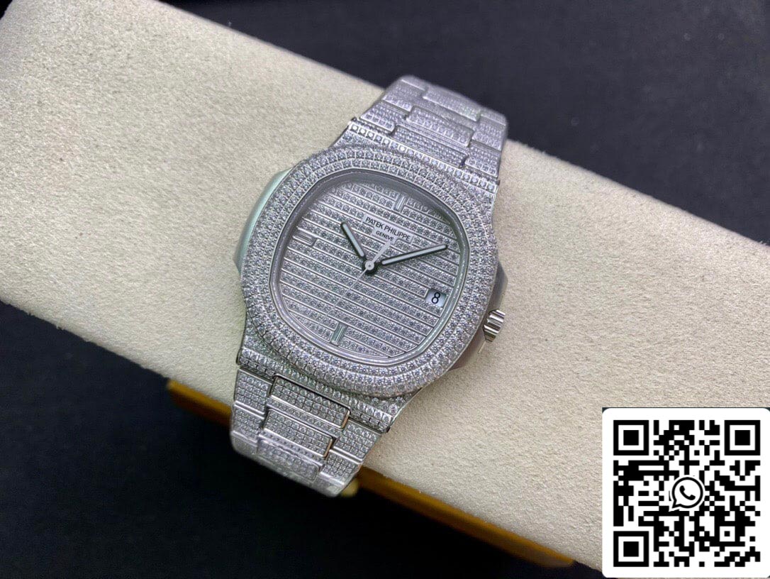 Patek Philippe Nautilus 5719/10G-010 1:1 Meilleure édition PPF Factory V4 Argent Diamant Suisse ETA324