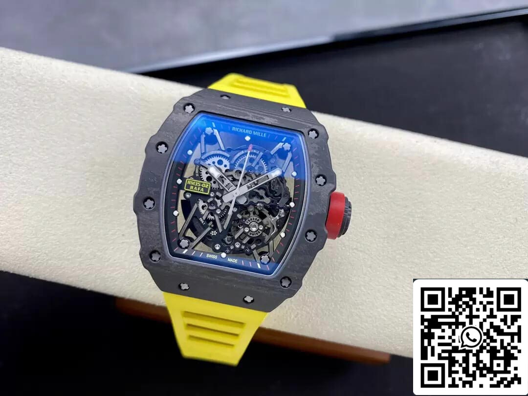 Richard Mille RM35-02 1:1 Best Edition T+ Factory NTPT Carbon Fiber Yellow Strap