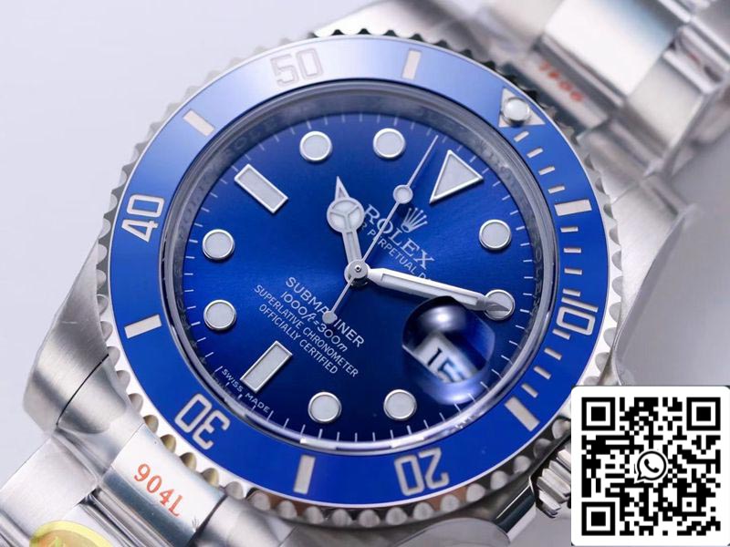 Rolex Submariner 116619LB-97209 1:1 Mejor Edición Noob Factory V12 Esfera Azul Movimiento Suizo