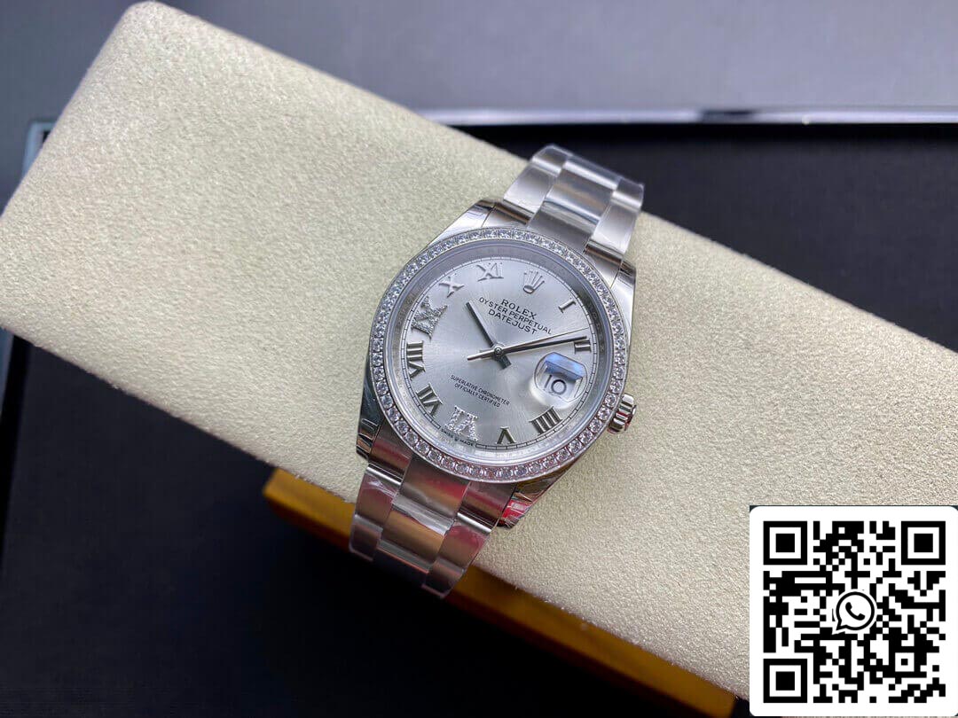 Rolex Datejust M126284RBR-0022 1:1 Melhor Edição EW Factory Mostrador Prateado