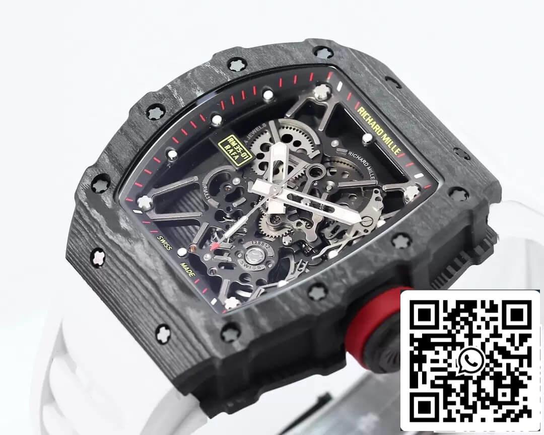 Richard Mille RM35-01 1:1 Meilleure édition BBR Factory Bracelet en caoutchouc blanc