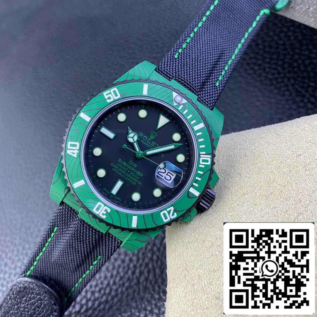 Réplica Rolex Submariner VS Fábrica Verde Moldura De Fibra De Carbono