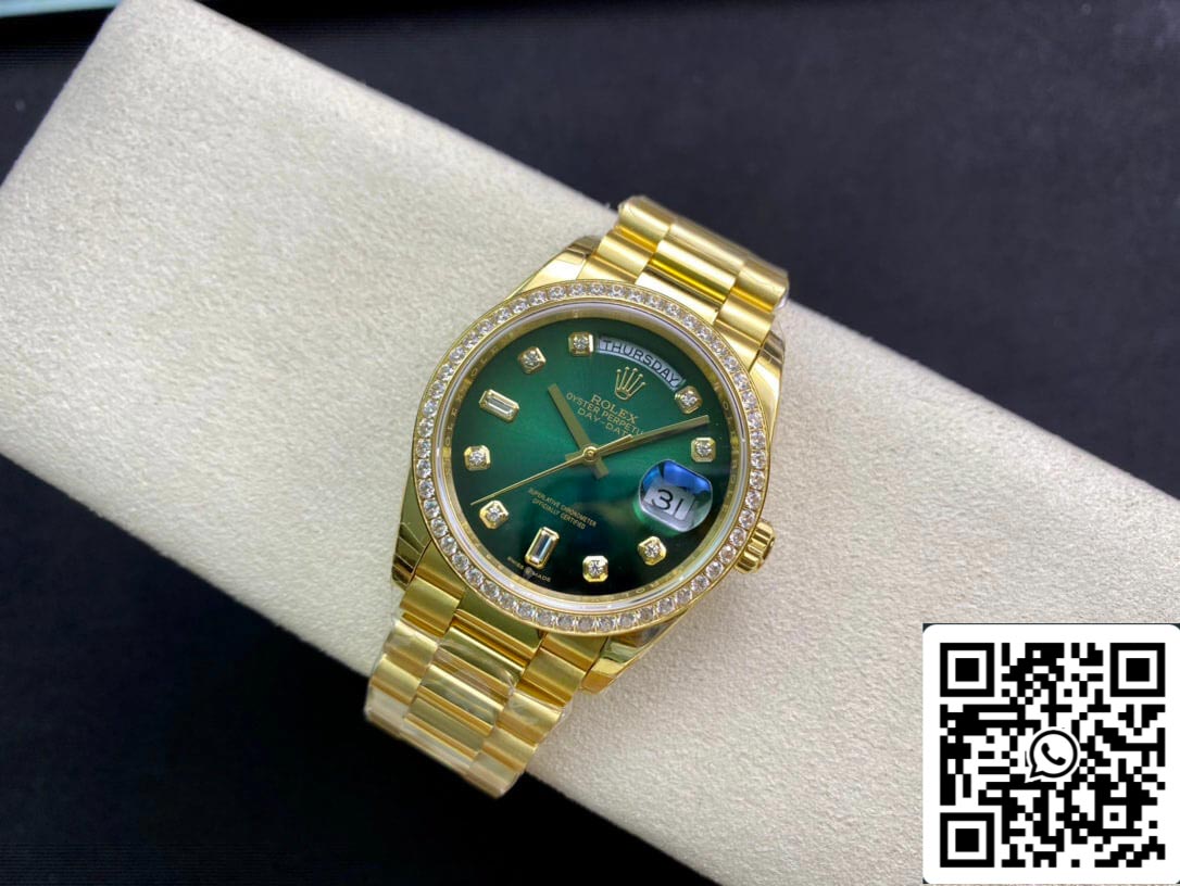 Rolex Day Date M128348RBR-0035 1:1 Meilleure édition EW Factory Cadran vert dégradé