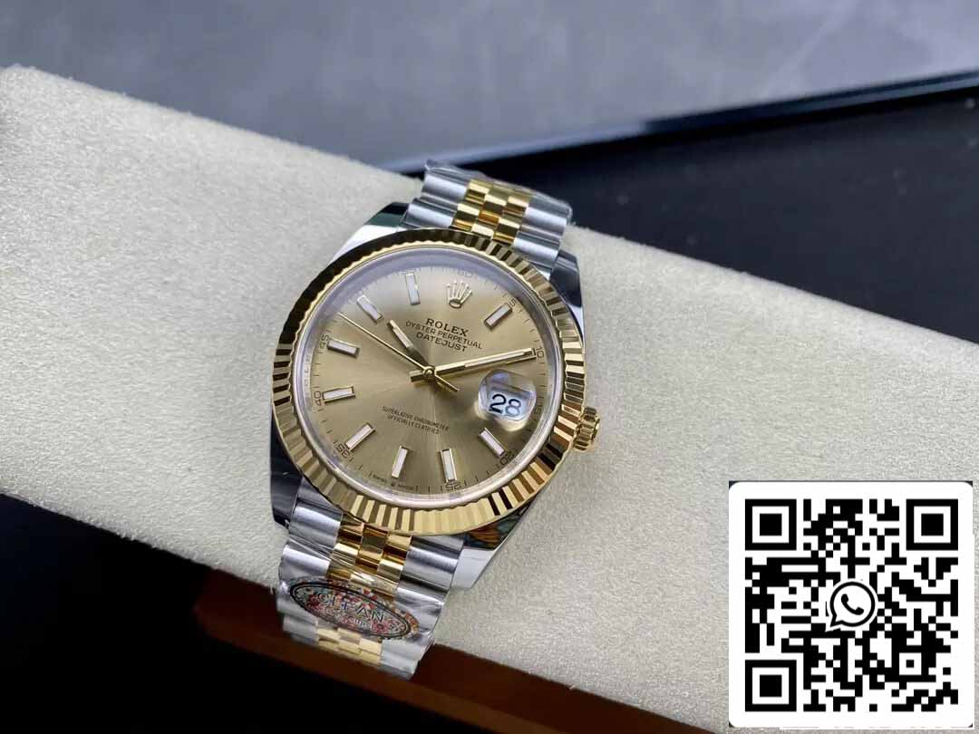 Rolex Datejust 41MM M126333-0010 1:1 Melhor Edição Clean Factory Mostrador Champagne