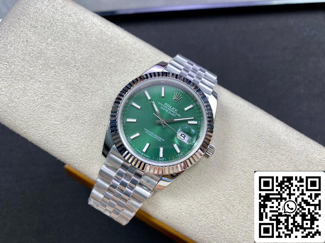 Rolex Datejust M126334-0028 41MM 1:1 Melhor Edição EW Factory Mostrador Verde