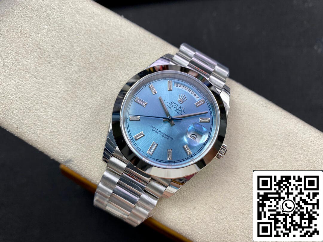 Rolex Day Date 228206 1:1 Meilleure édition EW Factory Cadran bleu glace