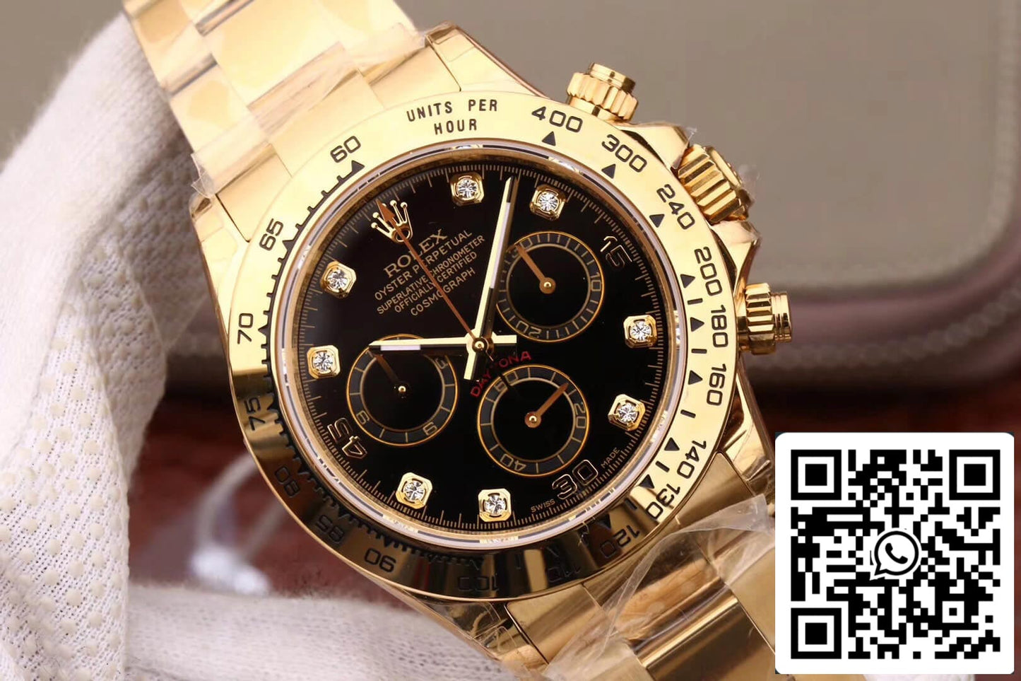 Rolex Daytona Cosmograph M116508-0008 1:1 Best Edition JH Factory quadrante in oro giallo con diamanti