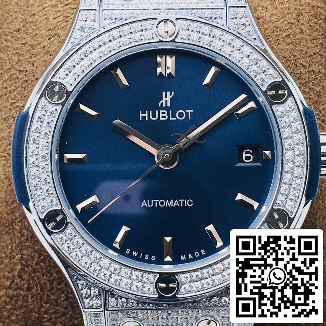 Hublot Classic Fusion 38MM 1:1 Best Edition HB Factory Diamant blaues Zifferblatt