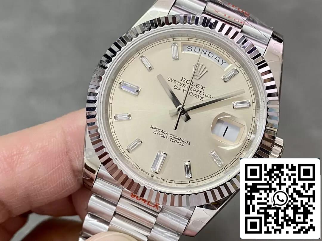 Rolex Day Date M228236-0002 1:1 Mejor edición GM Factory Esfera plateada V2