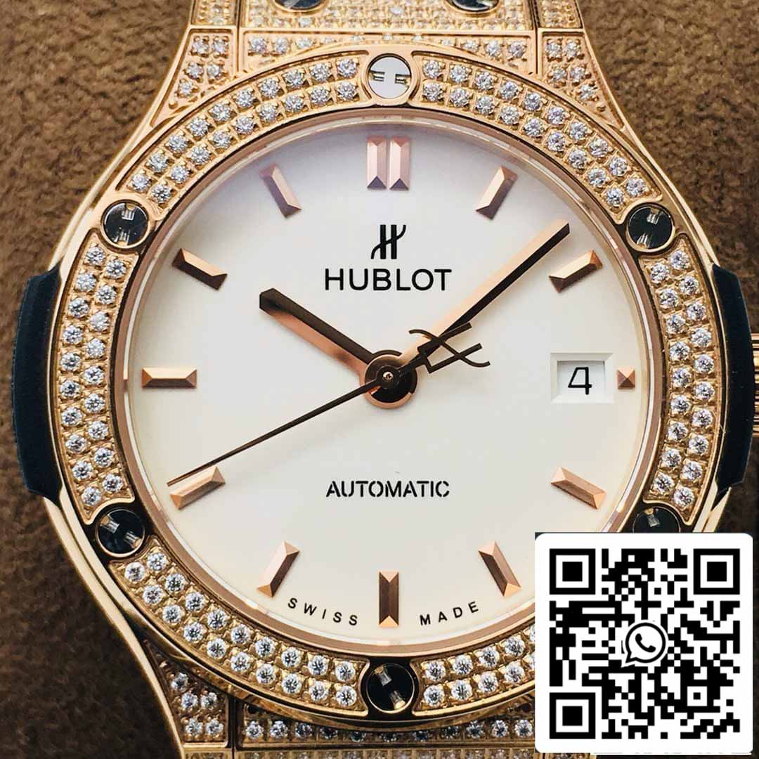 Hublot Classic Fusion 38MM 1:1 Best Edition HB Factory Diamond Quadrante bianco