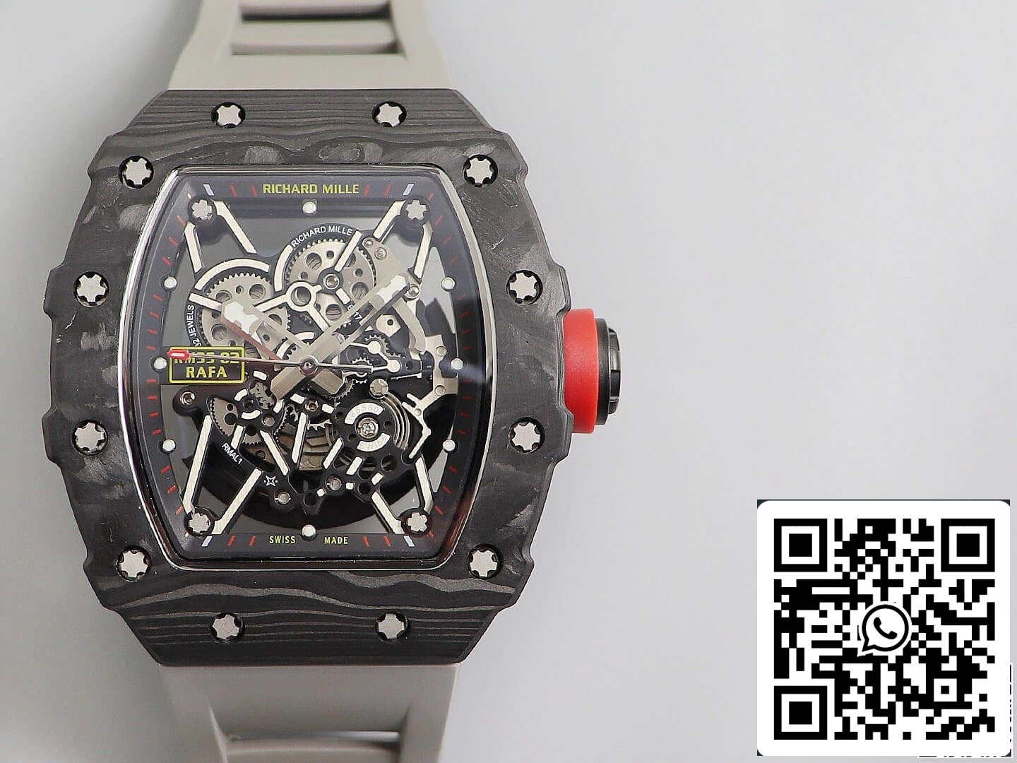 Richard Mille RM035 1:1 Melhor Edição KV Factory V3 Caixa de fibra de carbono preta