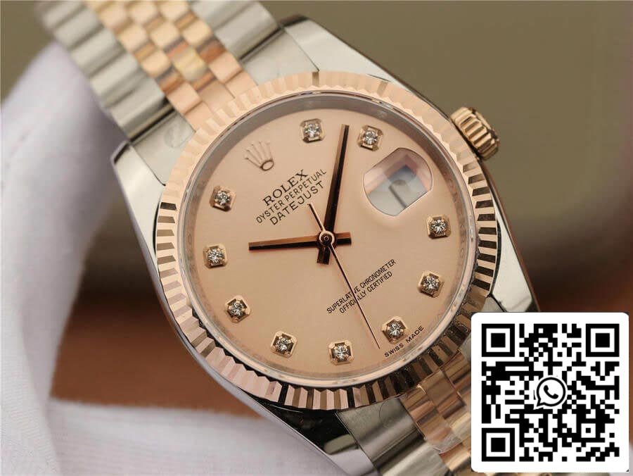 Rolex Datejust 116231 36MM 1:1 Melhor Edição GM Factory com mostrador rosa com diamante