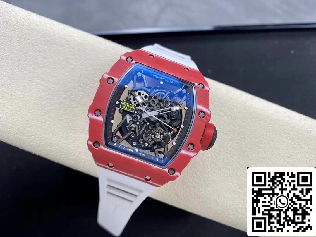 Richard Mille RM35-02 1:1 Meilleure édition T+ Factory NTPT Bracelet blanc en fibre de carbone