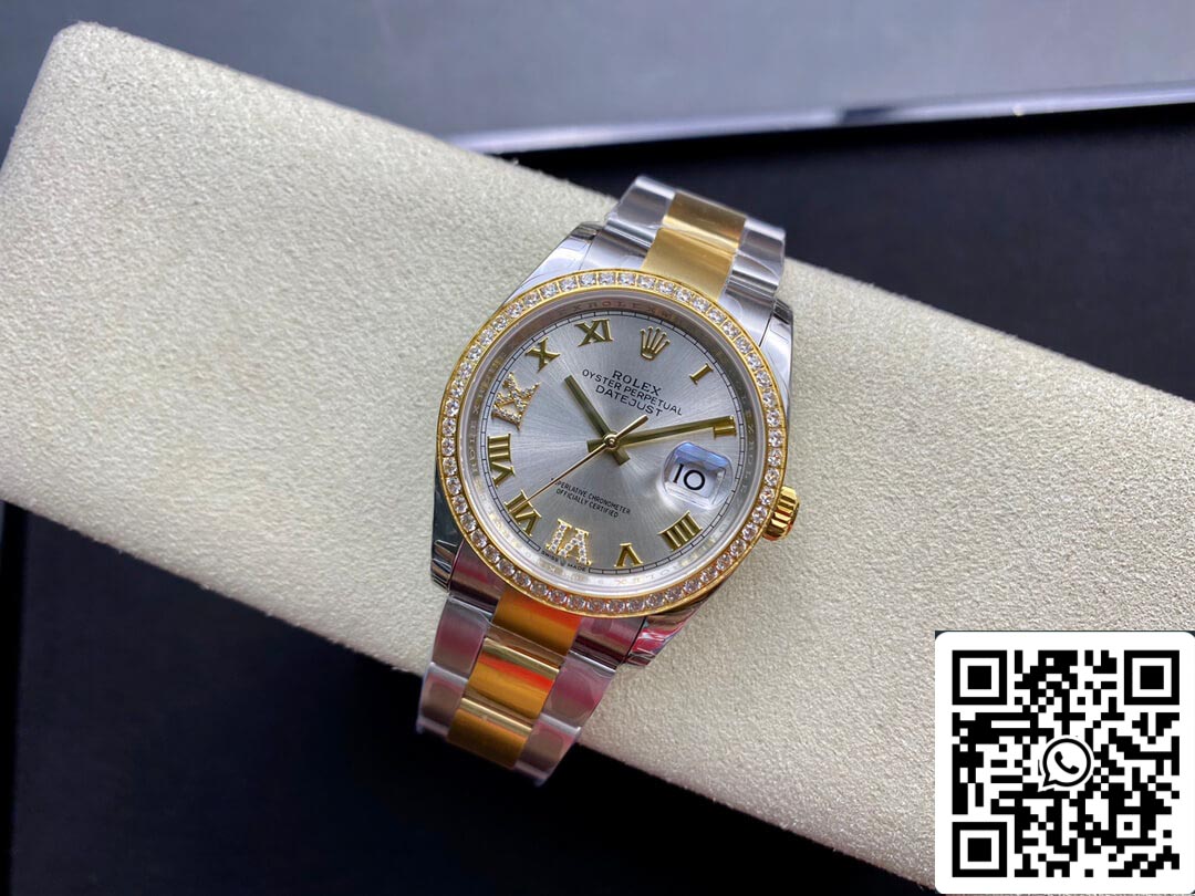 Rolex Datejust M126283RBR-0018 1:1 Melhor Edição EW Factory Mostrador Prateado