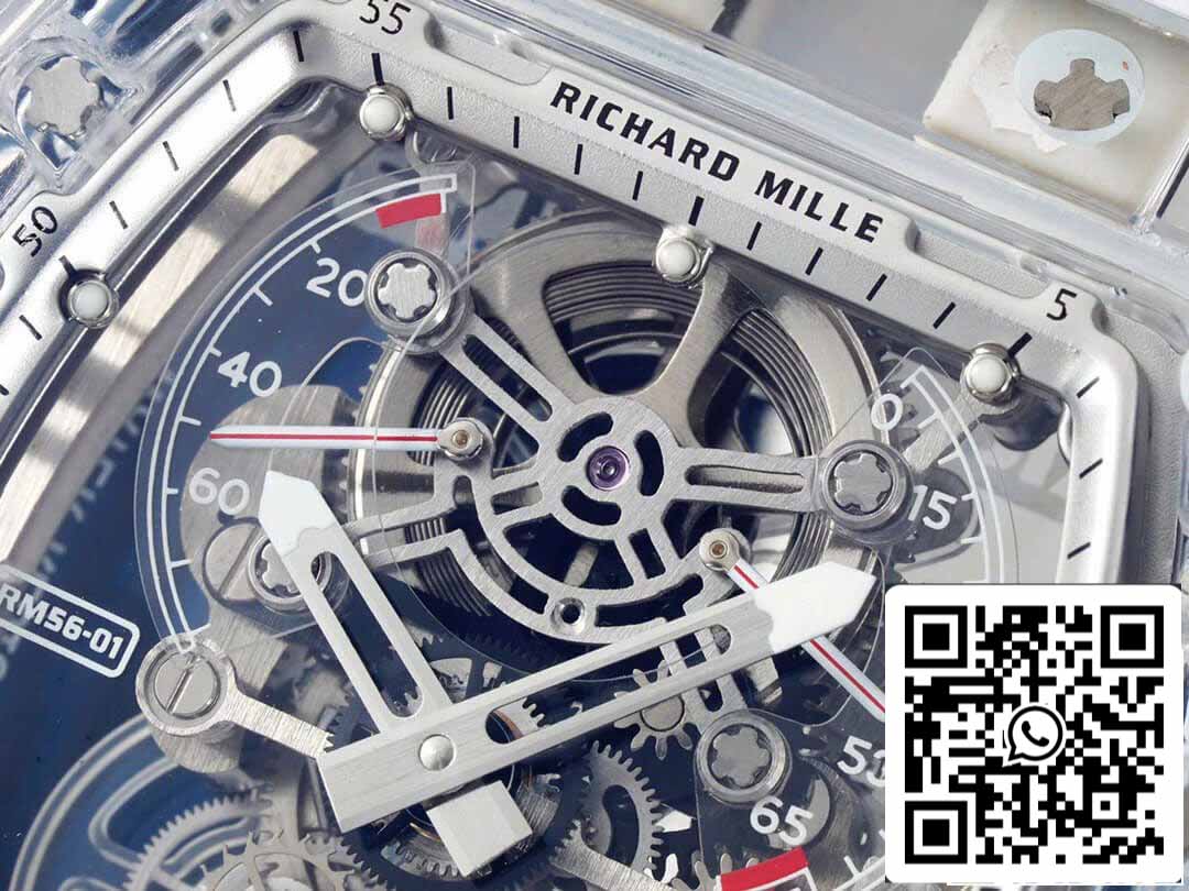 Richard Mille RM 56-01 Tourbillon 1:1 Meilleure édition RM Factory Bracelet en caoutchouc blanc