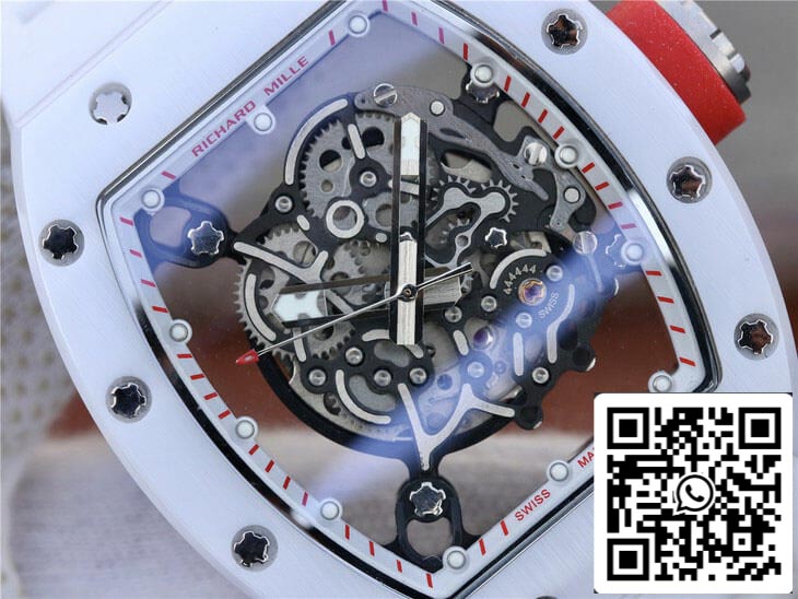 Richard Mille RM055 cinturino in caucciù bianco KV Factory 1: 1 della migliore edizione