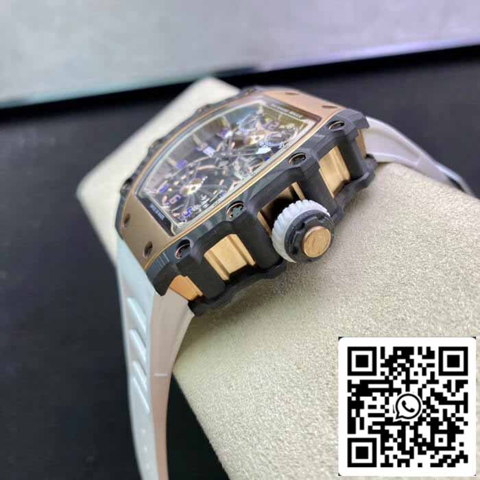 Richard Mille RM21-01 1:1 Meilleure édition RM Factory Tourbillon Cadran Squelette Bracelet Blanc